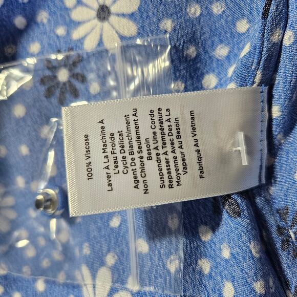 NWT Talbots Bohemian Poet Sleeve Wrap Daisy Flowers & Dots Blouses Sz. M [8-10] - Picture 5 of 6